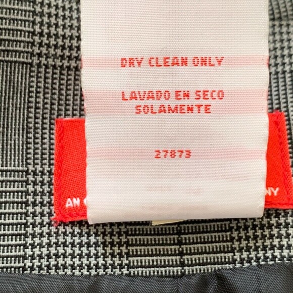 Oscar by Oscar de la Renta Jacket Women 14 Left Side Floral Gray Plaid 1 Button - Picture 9 of 9